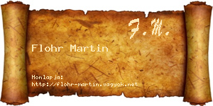 Flohr Martin névjegykártya